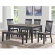 Pemberly Row Noir Black Two-Tone Ebony and Driftwood 6-Piece Dining Set