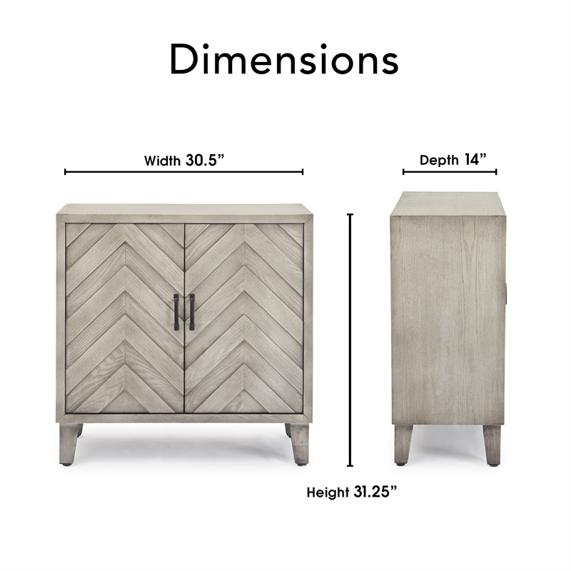 Pemberly Row Contemporary Bar Cabinet with Wine Storage Gray