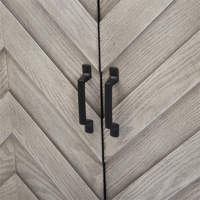 Pemberly Row Contemporary Bar Cabinet with Wine Storage Gray