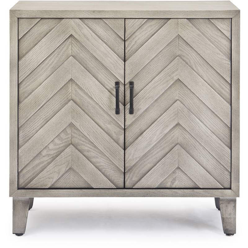 Pemberly Row Contemporary Bar Cabinet with Wine Storage Gray