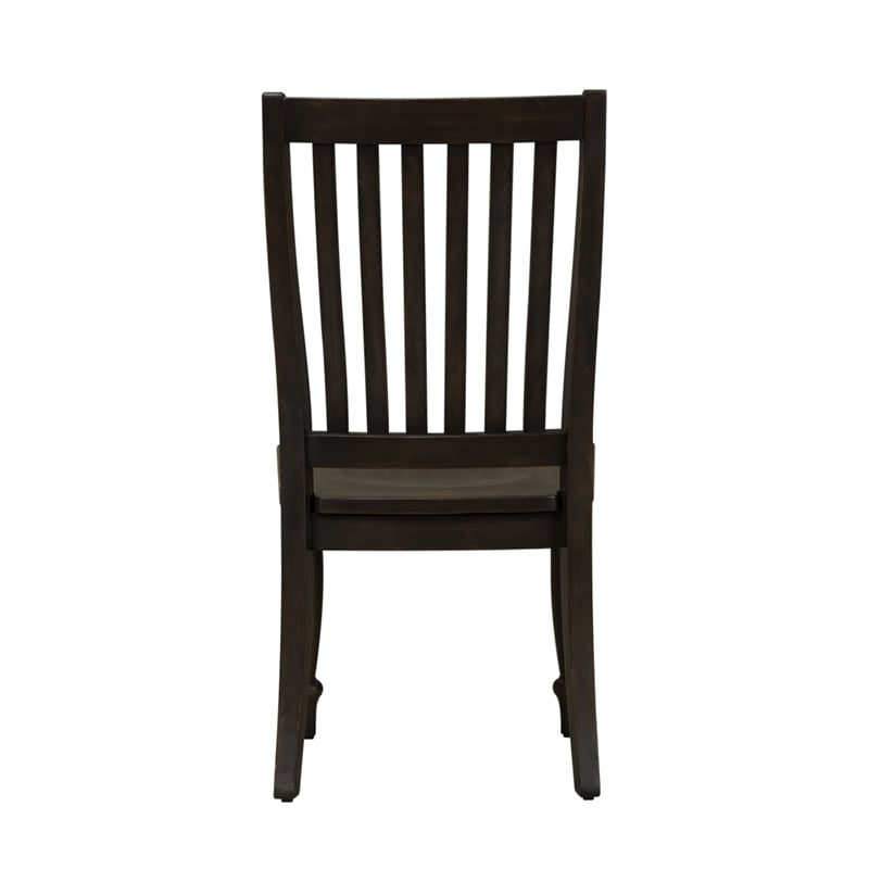 Pemberly Row Modern Black Slat Back Side Chair (RTA)-Set of 2