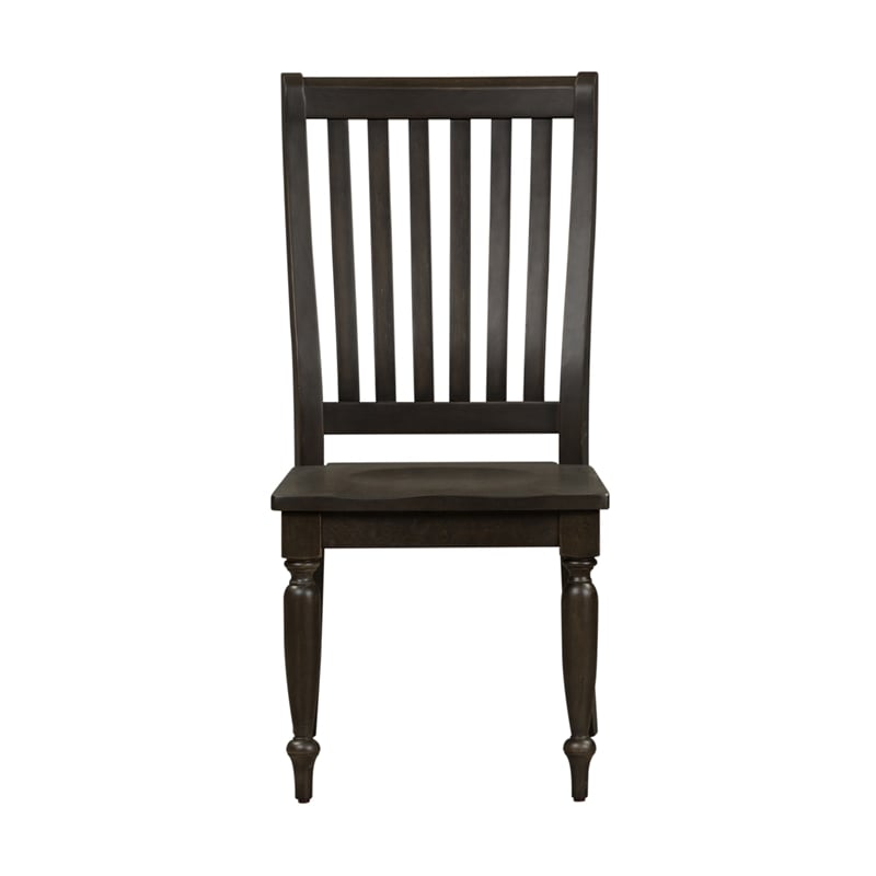 Pemberly Row Modern Black Slat Back Side Chair (RTA)-Set of 2