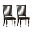 Pemberly Row Modern Black Slat Back Side Chair (RTA)-Set of 2