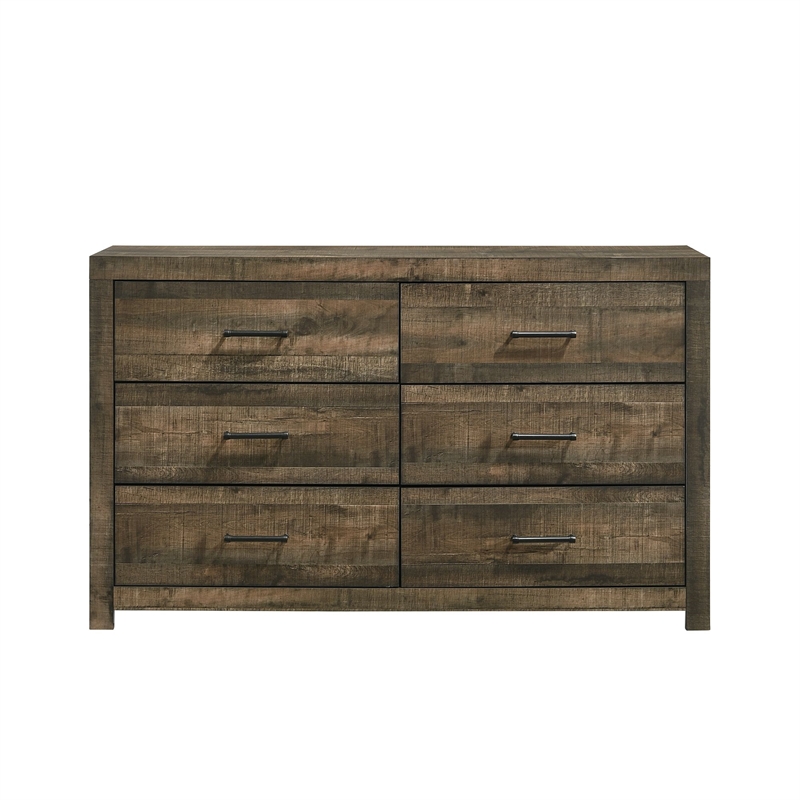Pemberly Row Contemporary Transitional Wood 6-Drawer Dresser