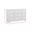 Pemberly Row Contemporary Transitional Wood 6-Drawer Dresser