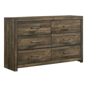 Pemberly Row Contemporary Transitional Wood 6-Drawer Dresser
