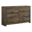Pemberly Row Contemporary Transitional Wood 6-Drawer Dresser