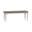 Pemberly Row Contemporary Magnolia Manor White Dining Bench (RTA)