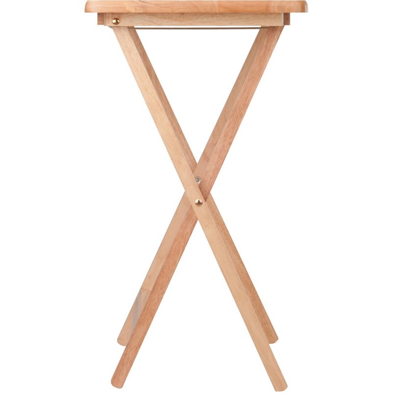 Pemberly Row Transitional Solid Wood Snack Table in Natural (Set of 2)