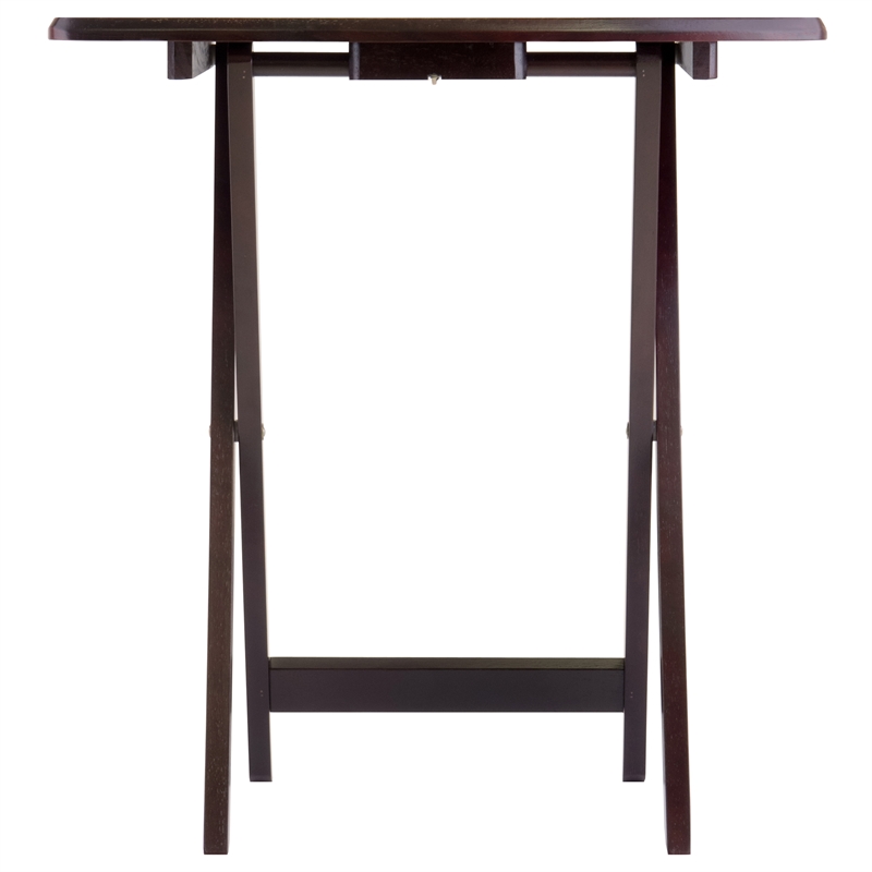 Pemberly Row 5-Piece Oversized Solid Wood Snack Table Set in Espresso