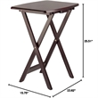 Pemberly Row 5-Piece Oversized Solid Wood Snack Table Set in Espresso