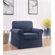 Pemberly Row Contemporary Chair with Navy Blue Fabric Slip Cover