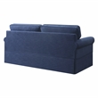 Pemberly Row Contemporary Slip Cover Sofa in Navy Blue Fabric