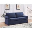 Pemberly Row Contemporary Slip Cover Sofa in Navy Blue Fabric