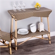 Pemberly Row Contemporary Transitional Brown Rattan Bar Cart