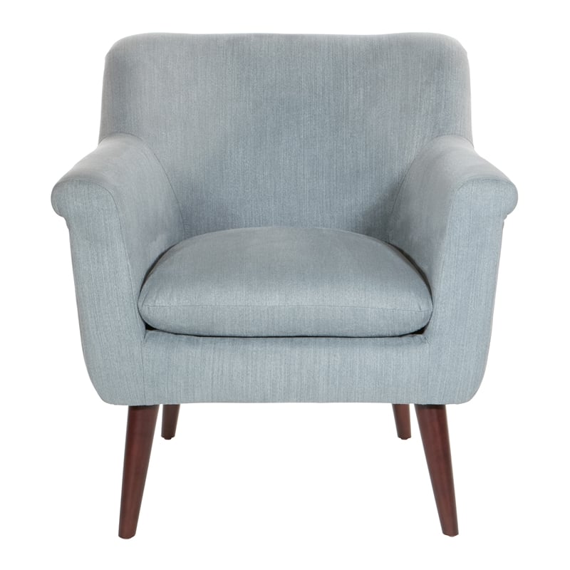 Pemberly Row Accent Chair in Charcoal Gray fabric with a Dark Coffee Finish Legs