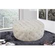 Pemberly Row Modern Button Tufted Cream Velvet Ottoman and Bench