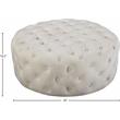 Pemberly Row Modern Button Tufted Cream Velvet Ottoman and Bench
