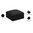 Pemberly Row Contemporary Standard Black Velvet Modular Ottoman