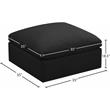 Pemberly Row Contemporary Standard Black Velvet Modular Ottoman