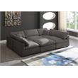 Pemberly Row Contemporary Standard Gray Velvet Modular Sectional