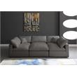 Pemberly Row Contemporary Standard Gray Velvet Modular Sectional
