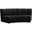 Pemberly Row Contemporary Black Velvet 2pc. Modular Sectional