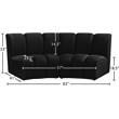 Pemberly Row Contemporary Black Velvet 2pc. Modular Sectional