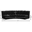 Pemberly Row Contemporary Black Velvet 3pc. Modular Sectional