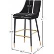 Pemberly Row Modern / Contemporary Black Velvet Stool (Set of 2)