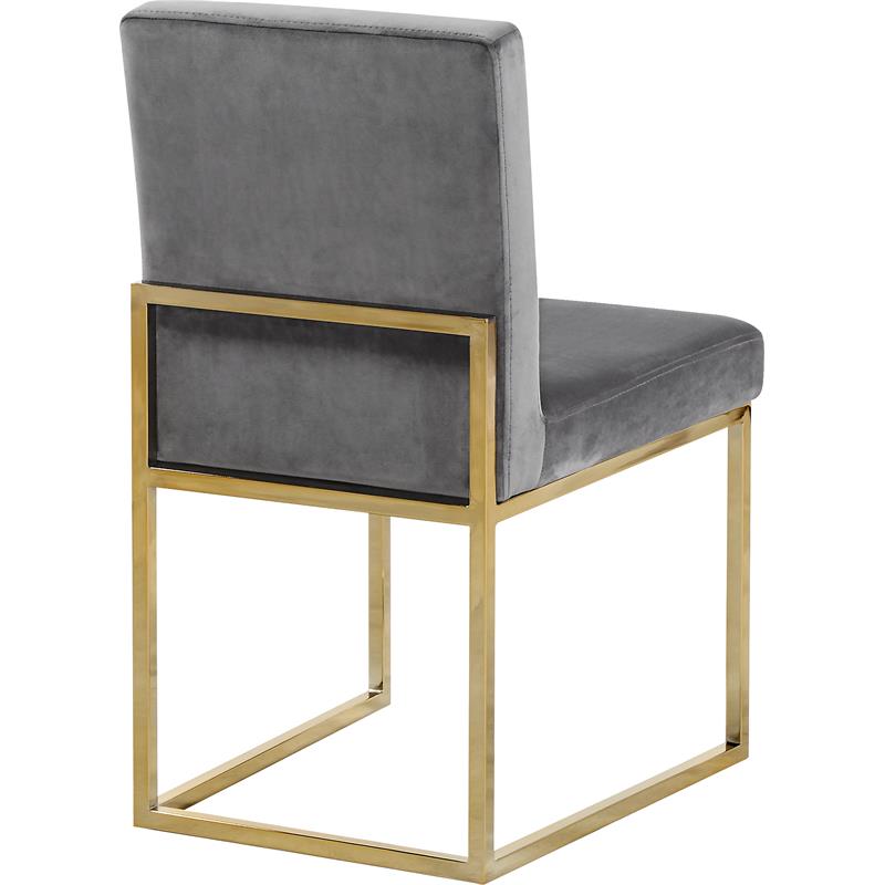 Pemberly Row Contemporary Gray Velvet Dining Chair (Set of 2)
