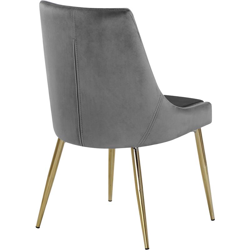 Pemberly Row Contemporary Gray Velvet Dining Chair (Set of 2)