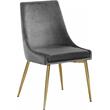 Pemberly Row Contemporary Gray Velvet Dining Chair (Set of 2)
