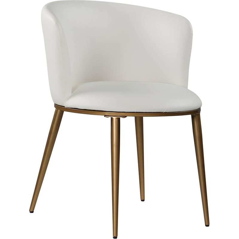 Pemberly Row Modern White Vegan Leather Dining Chair (Set of 2)