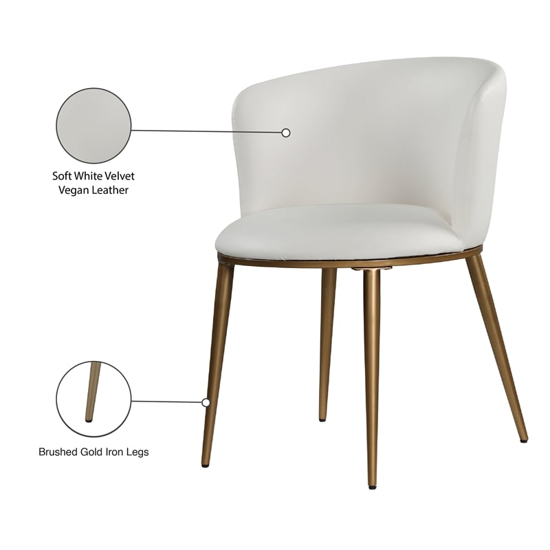 Pemberly Row Modern White Vegan Leather Dining Chair (Set of 2)