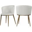 Pemberly Row Modern White Vegan Leather Dining Chair (Set of 2)