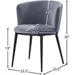 Pemberly Row Contemporary Gray Velvet Dining Chair (Set of 2)