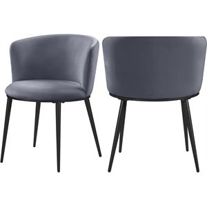 Pemberly Row Contemporary Gray Velvet Dining Chair (Set of 2)