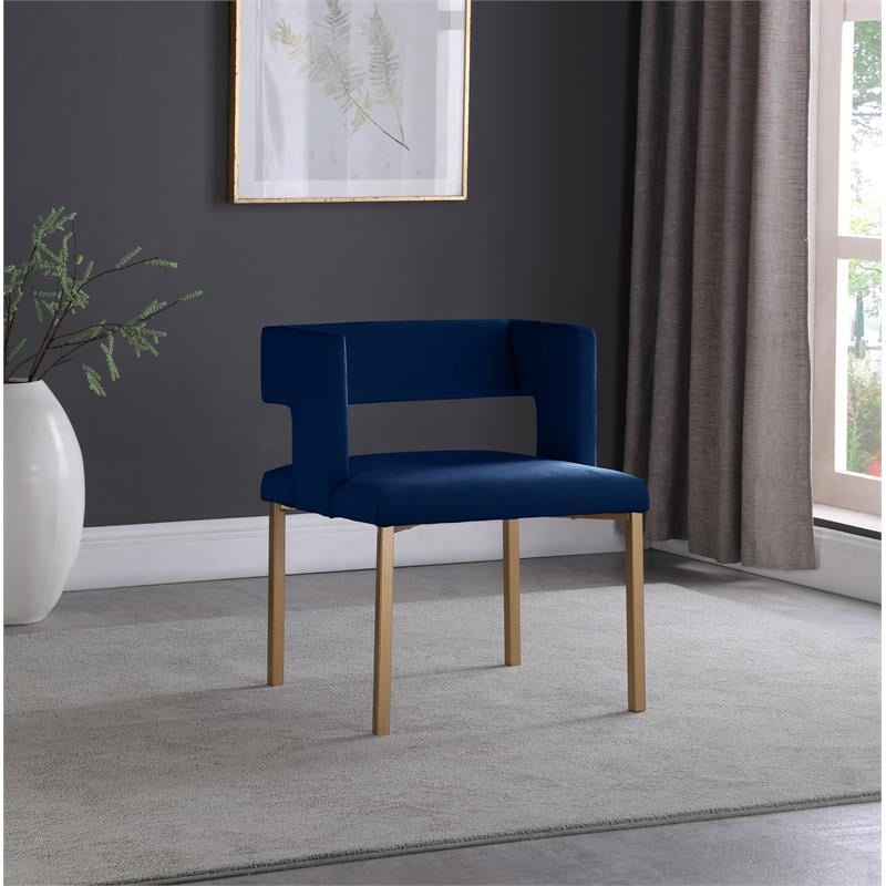 Pemberly Row Contemporary Navy Velvet Dining Chair (Set of 2)