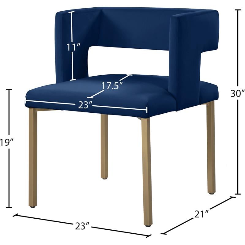 Pemberly Row Contemporary Navy Velvet Dining Chair (Set of 2)