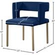 Pemberly Row Contemporary Navy Velvet Dining Chair (Set of 2)