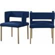Pemberly Row Contemporary Navy Velvet Dining Chair (Set of 2)
