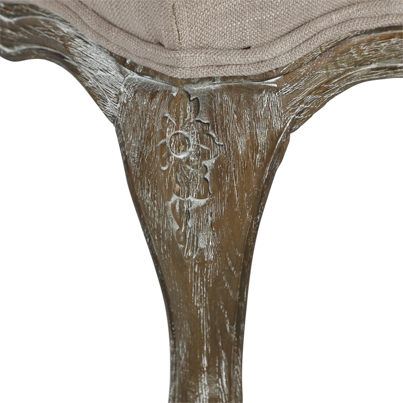 Pemberly Row Modern Traditional Wood Accent Ottoman in Natural