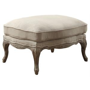 Pemberly Row Modern Traditional Wood Accent Ottoman in Natural