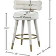 Pemberly Row Contemporary Cream Velvet Counter Stool (Set of 2)