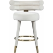 Pemberly Row Contemporary Cream Velvet Counter Stool (Set of 2)
