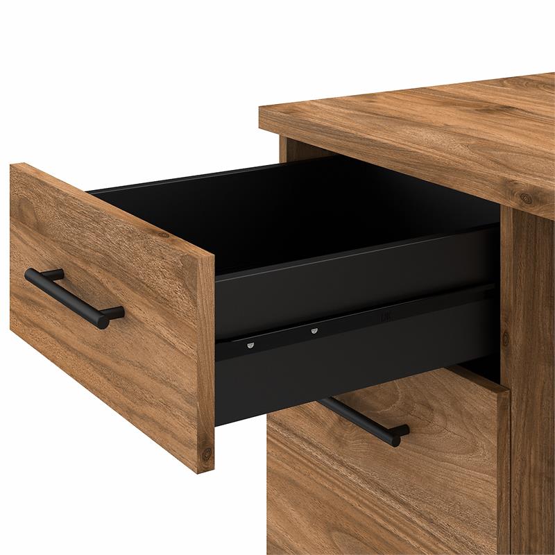Pemberly Row 72W Office Desk with Drawers in Fresh Walnut - Engineered Wood