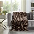 Pemberly Row Giraffe Brown Polyester Microfiber 50 In x 60 In Fur in Brown