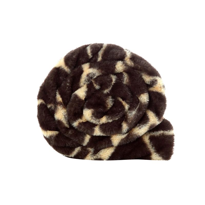 Pemberly Row Giraffe Brown Polyester Microfiber 50 In x 60 In Fur in Brown