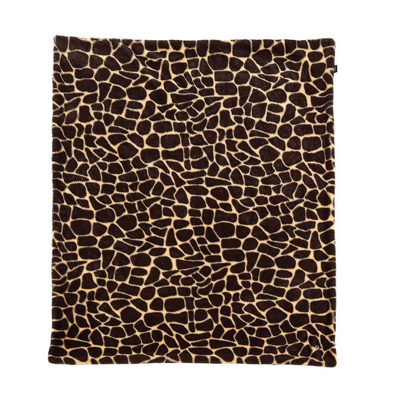 Pemberly Row Giraffe Brown Polyester Microfiber 50 In x 60 In Fur in Brown